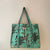 Aqua Jungle Cotton Quilted Large Tote