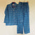 Azure Blue Sprig Cotton Pyjama Set – Size Extra Large