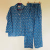 Azure Blue Sprig Cotton Pyjama Set – Size Medium