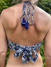 Blue flower Cotton Print Halter Bralette