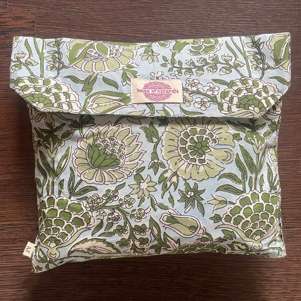 Blue/green Floral Shortie Pyjama Set – Size Small