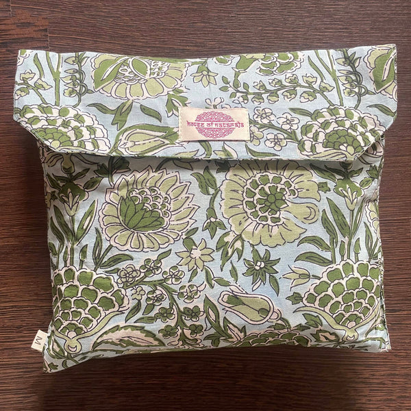 Blue/green Floral Shortie Pyjama Set – Size Small