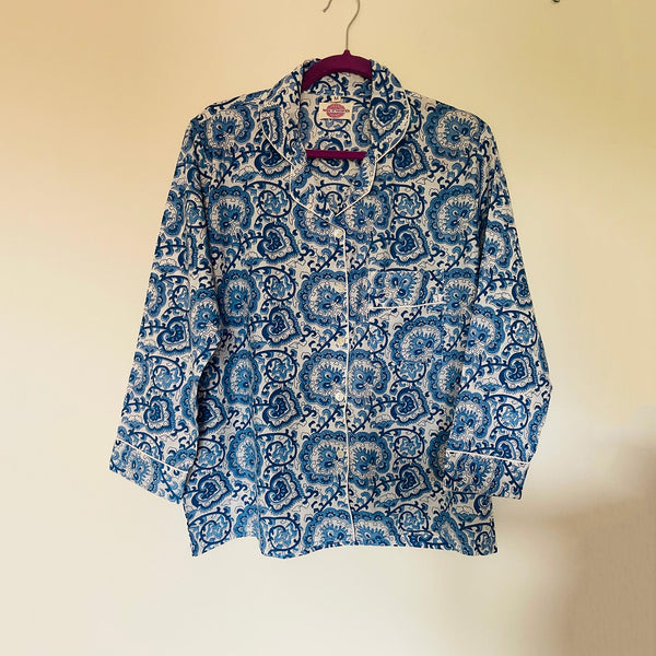 Blue Wedgewood Cotton Pyjama Set – Size Large