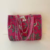 Fuchsia Jungle Cotton Quilted Large Zip Tote