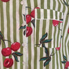 Cherries On Olive Stripe Shortie Pyjama Set – Size Small