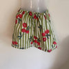 Cherries On Olive Stripe Shortie Pyjama Set – Size Medium