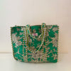 Emerald Leaves Cotton Quilted Large Tote