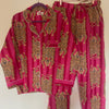 Fuchsia/pink Tiger Stripe Cotton Pyjama Set – Size Small
