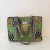 Green Patchwork Cotton Quilted Large Zip Tote