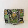 Green Patchwork Cotton Quilted Large Zip Tote
