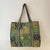 Green Patchwork Cotton Quilted Large Zip Tote