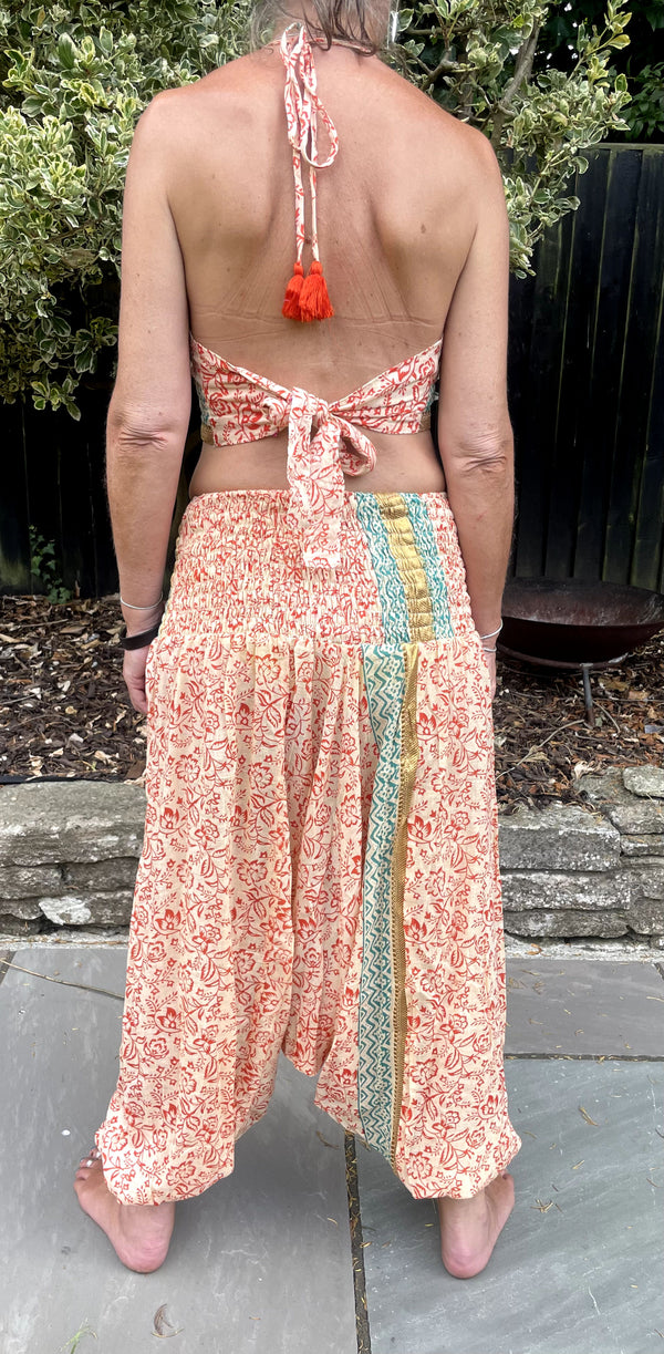 Orange flower Cotton Print Harems