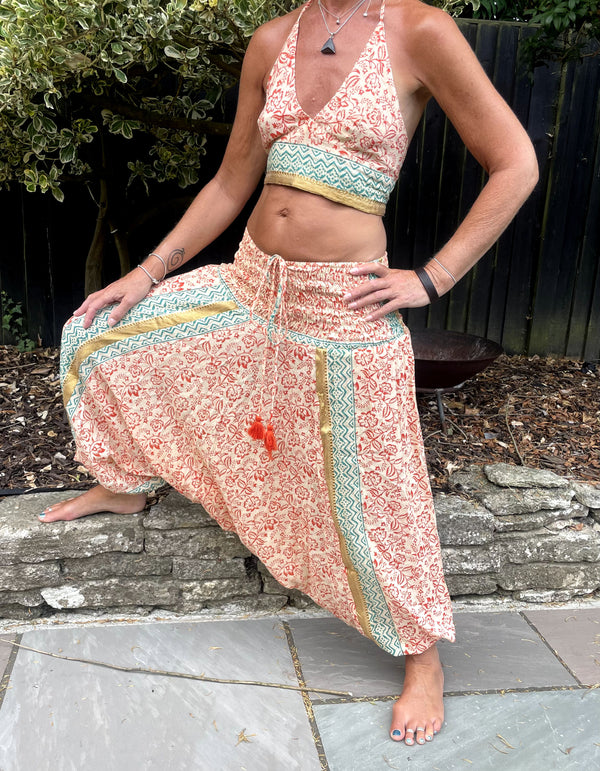 Orange flower Cotton Print Harems