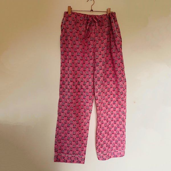 Pink Blossom Cotton Pyjama Set – Size Small