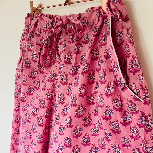 Pink Blossom Cotton Pyjama Set – Size Large