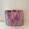 Pink Daisy Cotton Quilted Large Tote