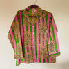 Pink/green Tiger Stripe Cotton Pyjama Set – Size Small