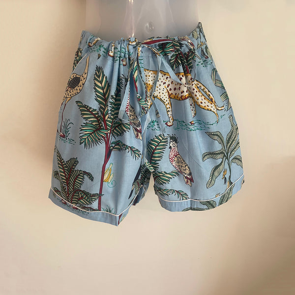 Powder Blue Jungle Shortie Pyjama Set – Size Large