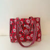 Red Marigold Cotton Quilted Large Tote