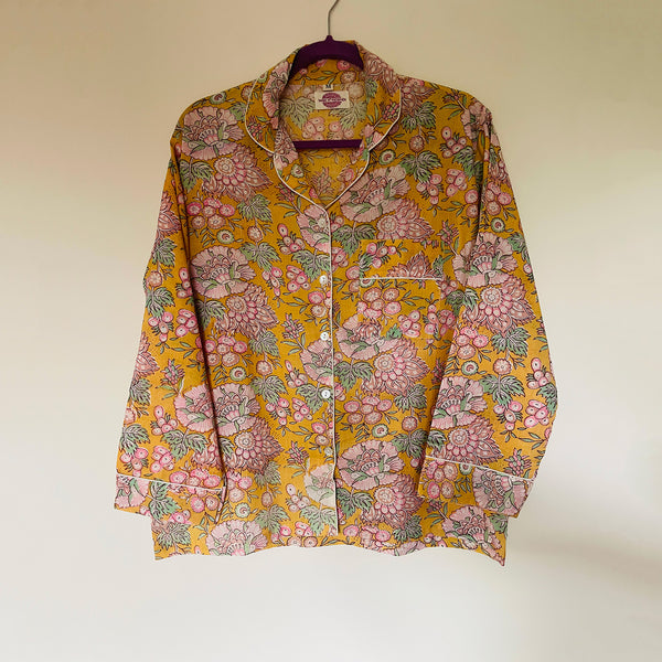 Saffron Garden Cotton Pyjama Set – Size Medium