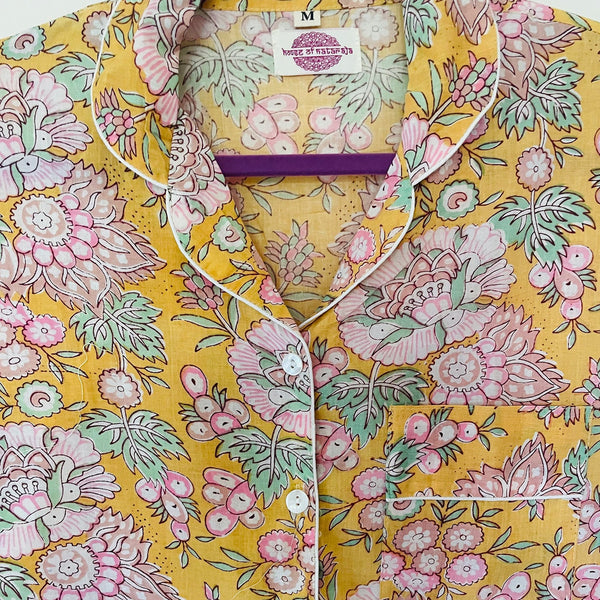 Saffron Garden Cotton Pyjama Set – Size Medium