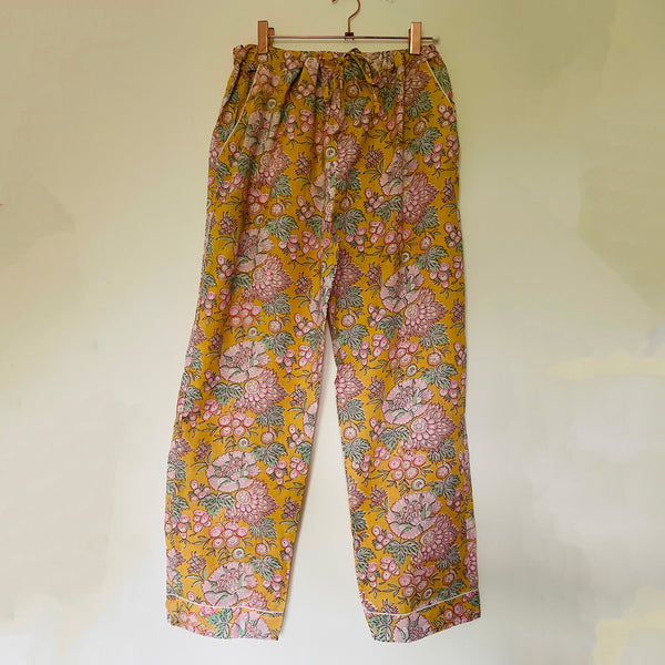 Saffron Garden Cotton Pyjama Set – Size Large