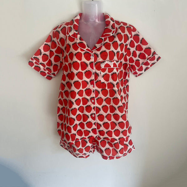 Strawberries Shortie Pyjama Set – Size Medium