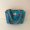 Turquoise Jungle Cotton Quilted Medium Zip Tote