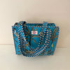 Turquoise Jungle Cotton Quilted Medium Zip Tote