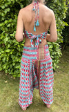Turquoise Pink Cotton Print Harems