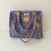 Lilac/Yellow Lily Cotton Quilted Medium Zip Tote