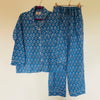 Azure Blue Sprig Cotton Pyjama Set – Size Small