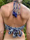 Blue flower Cotton Print Halter Bralette
