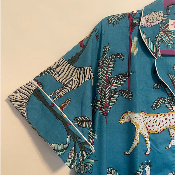 Jade Jungle Shortie Pyjama Set – Size Extra Large