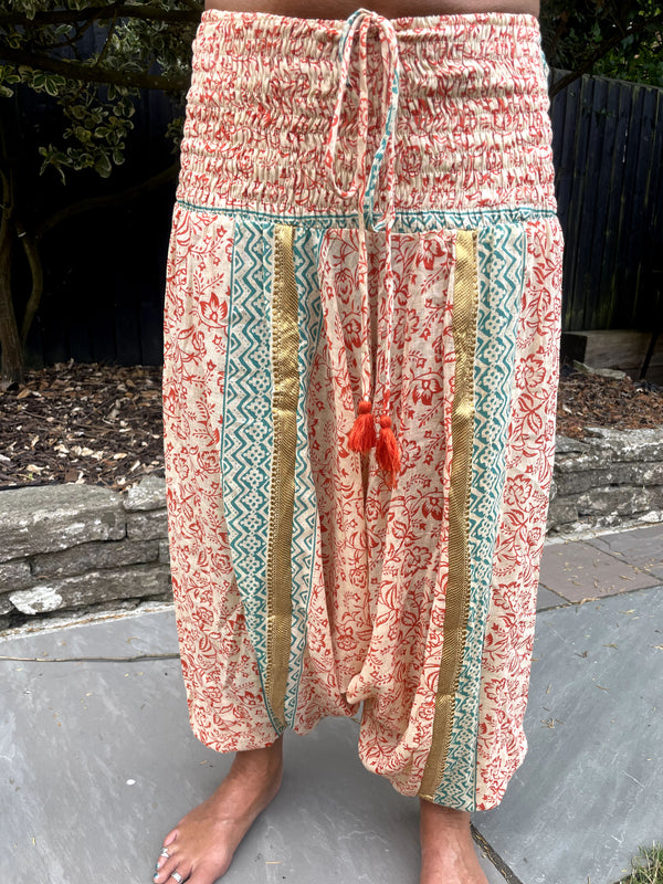 Orange flower Cotton Print Harems